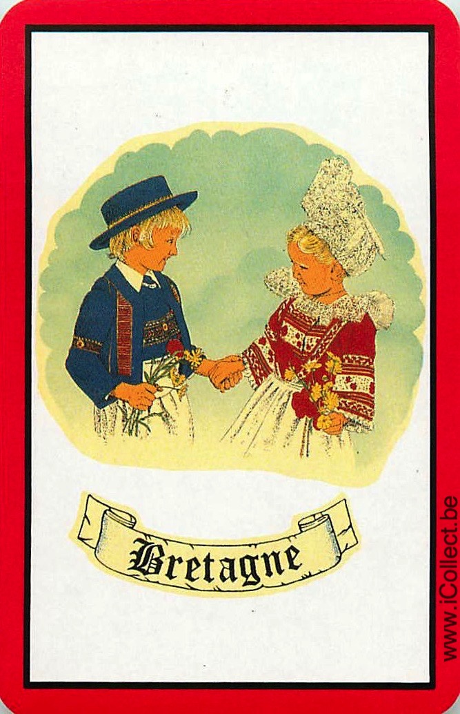 Single Swap Playing Cards People Girl & Boy Bretagne (PS15-09A)