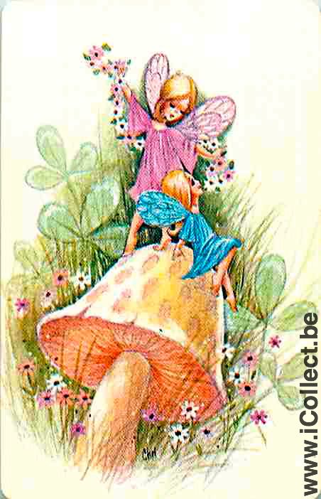 Single Playing Cards People Elfs Mushroom (PS07-15D) - Click Image to Close
