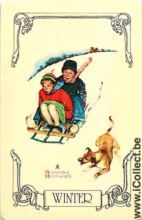 Single Swap Playing Cards Norman Rockwell Winter (PS07-17E)