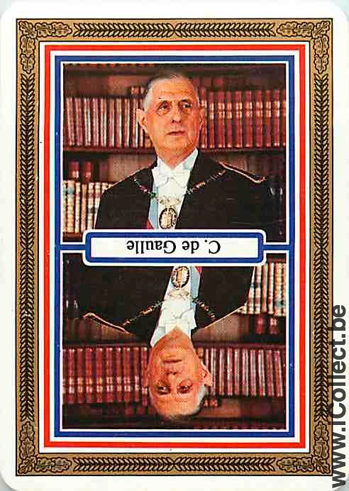 Single Playing Cards People Man Charles De Gaulle (PS14-34F)