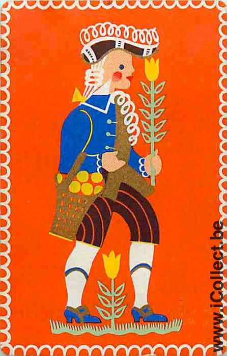 Single Swap Playing Cards People Man with flower (PS15-38H)