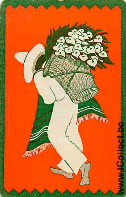 Single Playing Cards People Man with flower (PS15-40E)