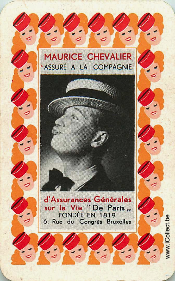 Single Swap Playing Cards People Maurice Chevalier (PS22-11D)