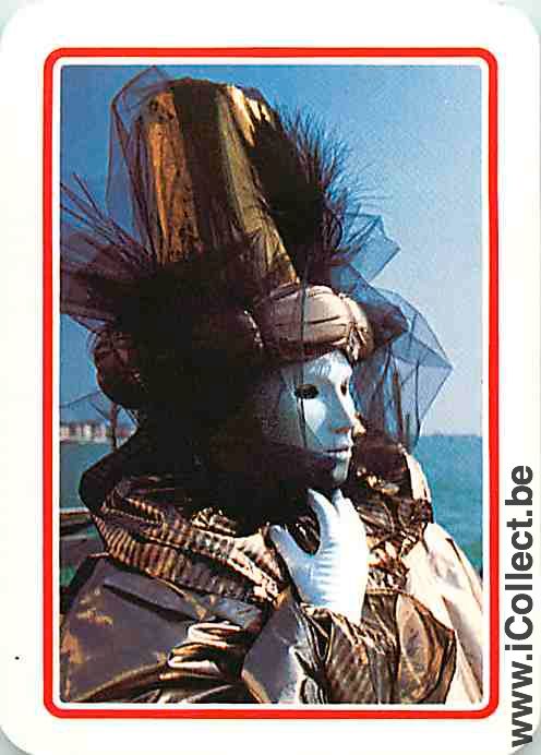 Single Playing Cards People Venitian Mask (PS15-52D)