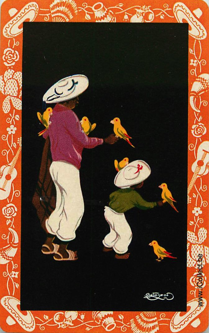Single Swap Playing Cards People Men with birds (PS22-13I)