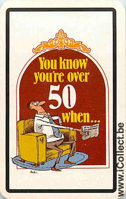 Single Playing Cards People Over 50 Fun Man (PS15-60C) - Click Image to Close