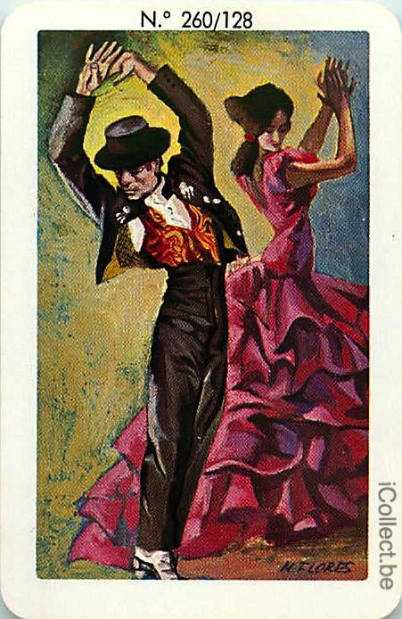 Single Playing Cards People Flamenco Dancers (PS01-28B) - Click Image to Close