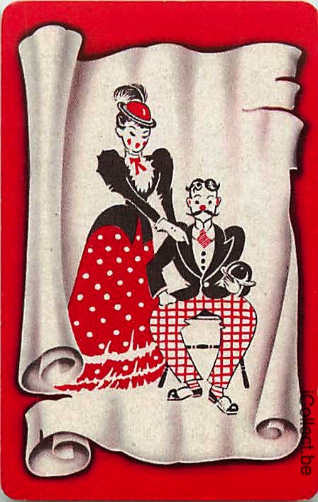 Single Playing Cards People Vintage Couple (PS08-02A)
