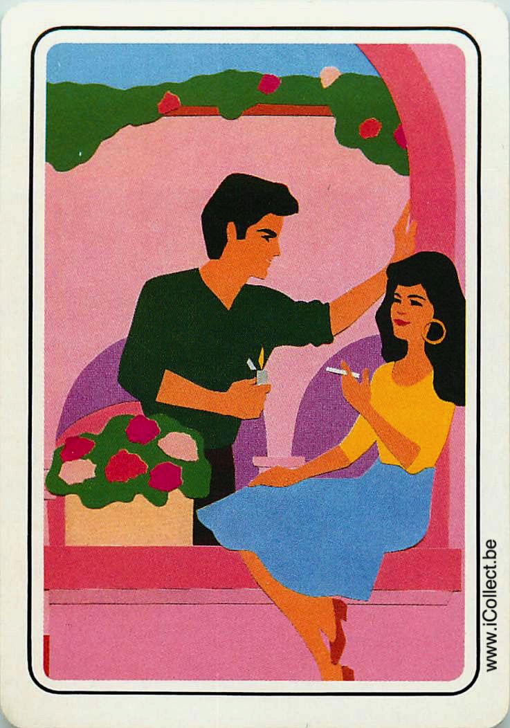 Single Swap Playing Cards People Couple Smokers (PS05-16B) - Click Image to Close