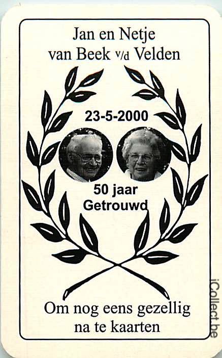 Single Swap Playing Cards People Jan & Netje Getrouwd (PS01-51A) - Click Image to Close