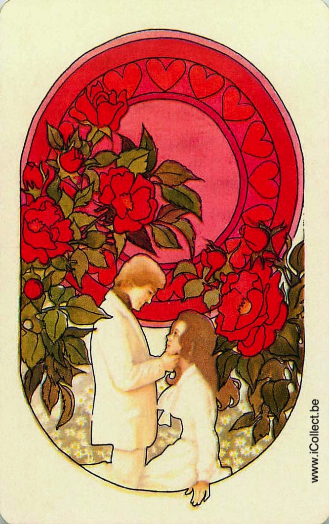 Single Swap Playing Cards People Couple Flowers (PS14-52B) - Click Image to Close