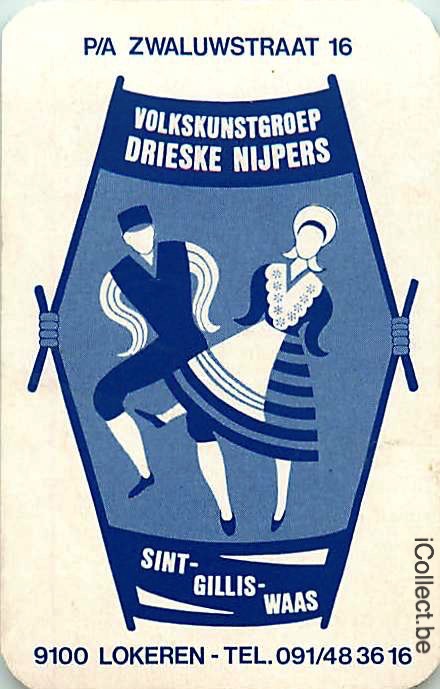 Single Playing Cards People Dancers Sint-Gillis-Waas (PS09-24D)