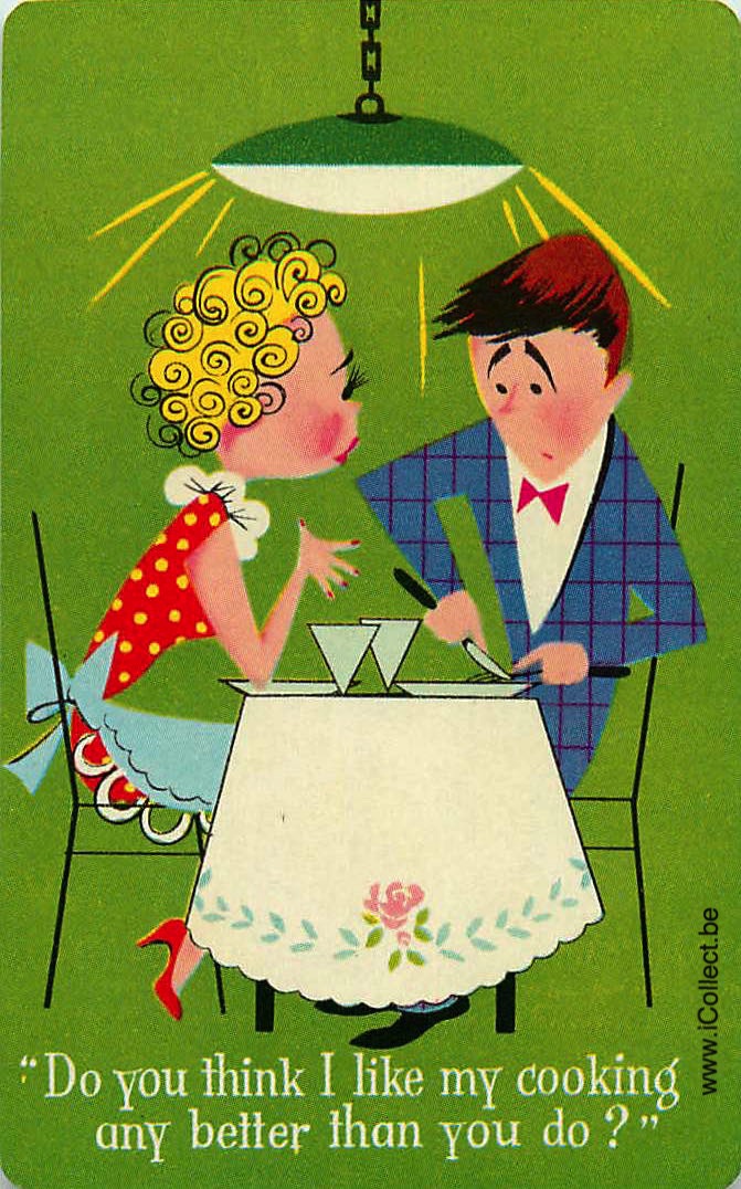 Single Swap Playing Cards People Sitting Couple (PS16-09B) - Click Image to Close