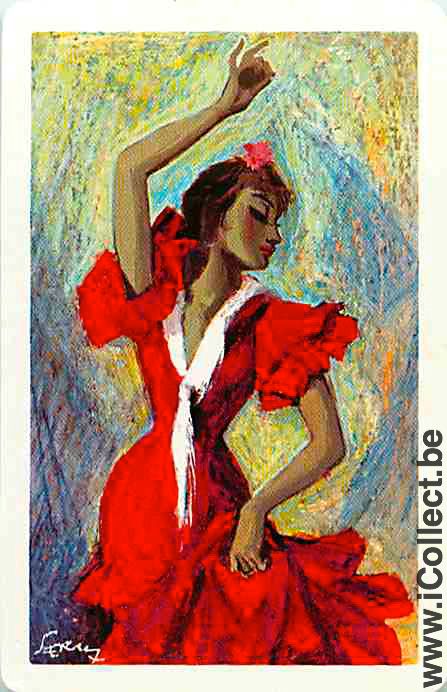 Single Swap Playing Cards People Flamenco (PS07-19G) - Click Image to Close