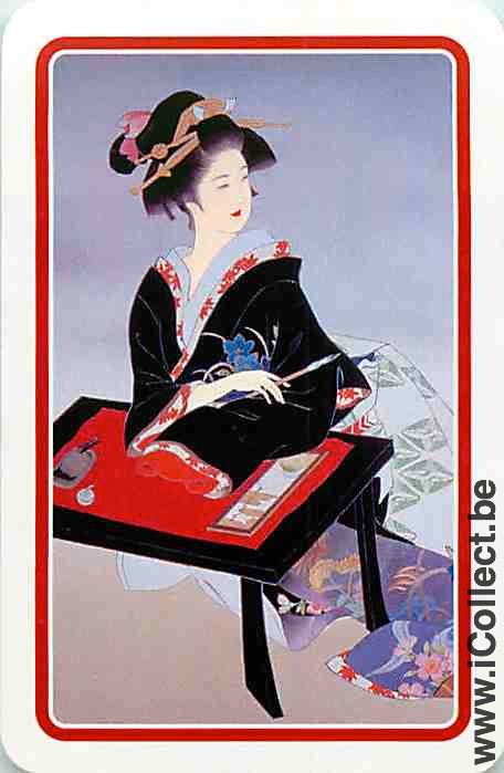 Single Swap Playing Cards People Woman Geisha (PS15-25I) - Click Image to Close
