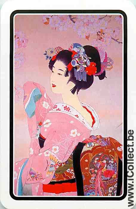 Single Playing Cards People Woman Geisha (PS15-26A)