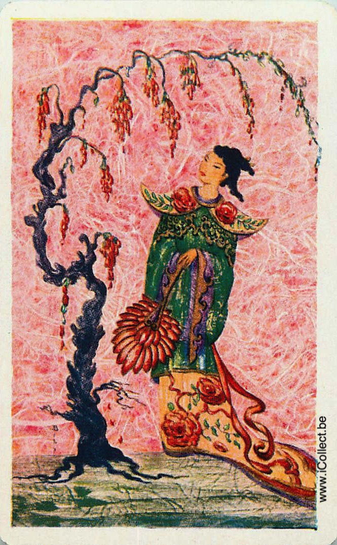 Single Swap Playing Cards People Woman Geisha (PS22-04G) - Click Image to Close