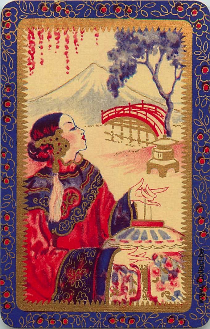 Single Swap Playing Cards People Woman Geisha (PS22-03D) - Click Image to Close