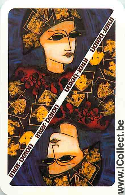 Single Swap Playing Cards People Woman Inter Beton (PS06-59B)