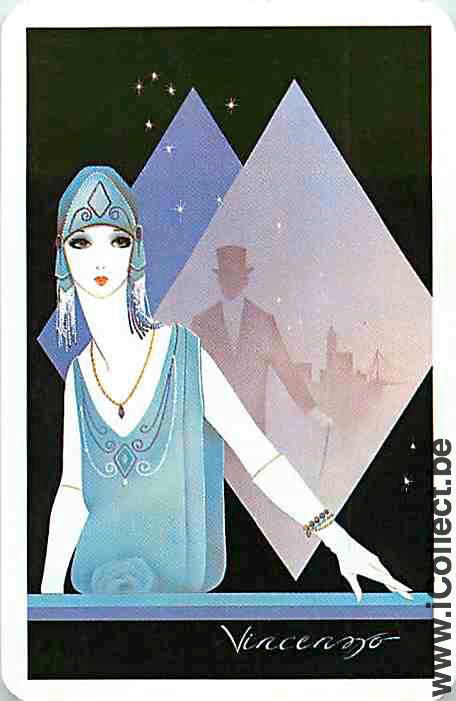 Single Playing Cards People Woman Vincenzo (PS07-27I)