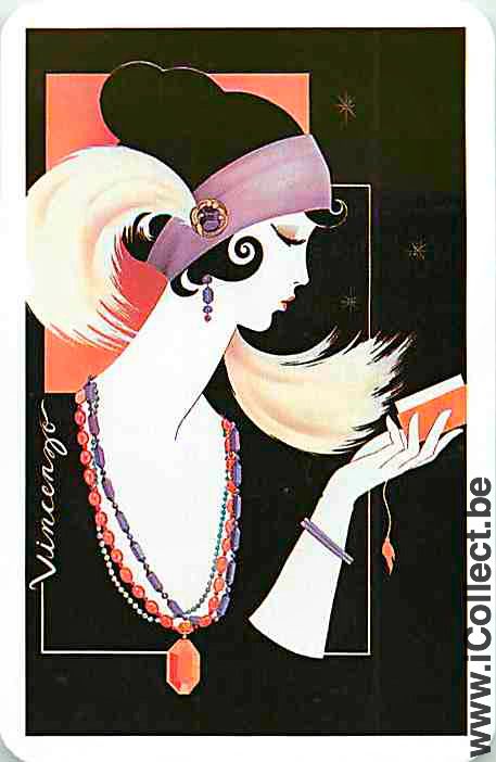 Single Playing Cards People Woman Vincenzo (PS07-28A) - Click Image to Close