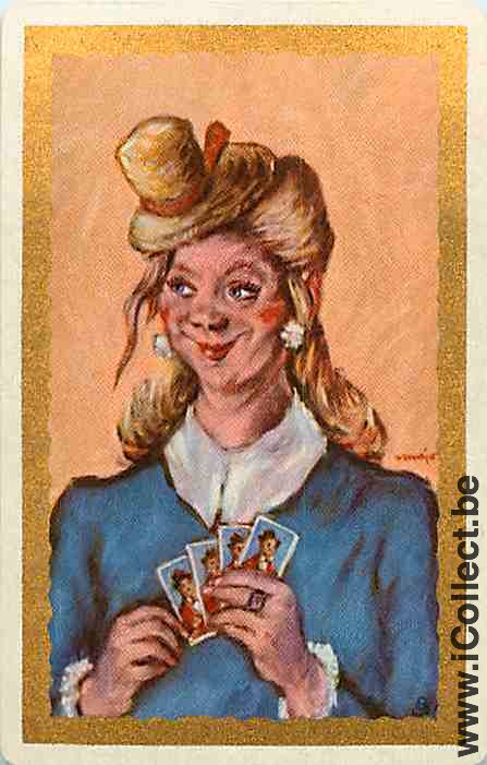 Single Playing Cards People Woman Head (PS15-32E)