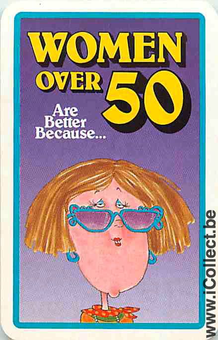 Single Playing Cards People Fun Woman Over 50 (PS07-34B) - Click Image to Close