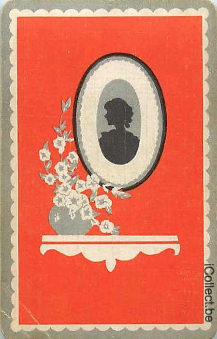 Single Playing Cards People Woman Head Inset (PS12-08F) - Click Image to Close