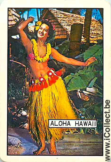Single Playing Cards People Woman Hawaii (PS07-45G)