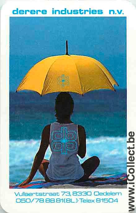 Single Swap Playing Cards Woman Yellow Umbrella (PS02-57A)
