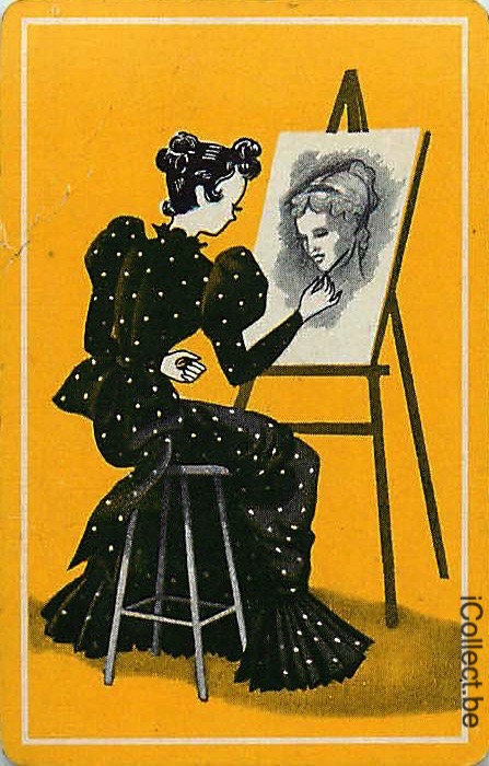 Single Playing Cards People Woman Painter (PS13-09D) - Click Image to Close