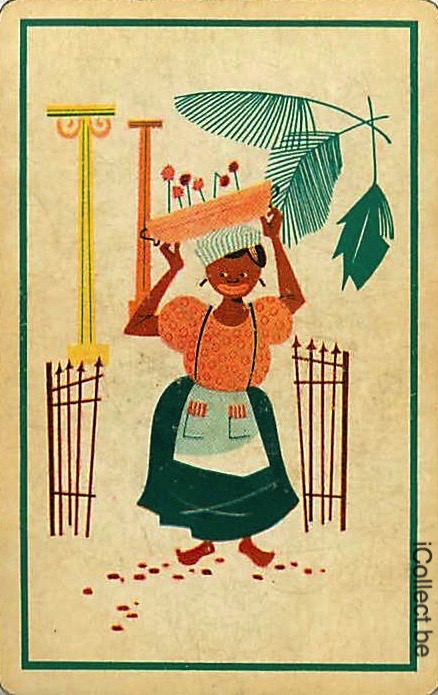 Single Swap Playing Cards People Woman with Hat (PS13-21G)