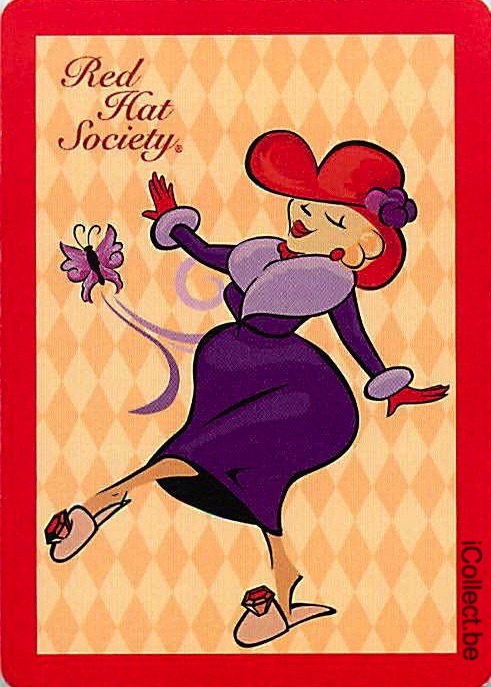 Single Swap Playing Cards People Woman Red Hat Society (PS13-22A