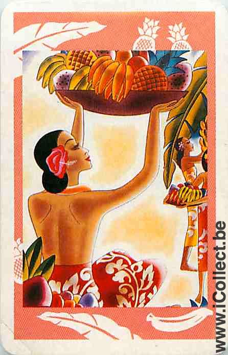 Single Swap Playing Cards People Woman and Fruits (PS13-07C)