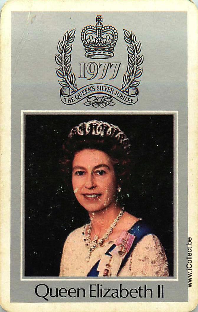 Single Swap Playing Cards People Queen Elizabeth II (PS15-49B) - Click Image to Close