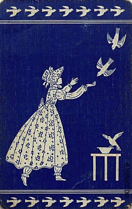 Single Playing Cards People Woman & Birds (PS13-03A)