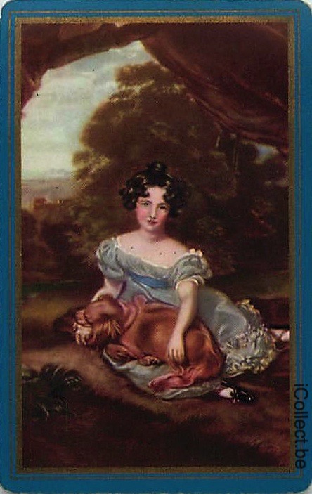 Single Playing Cards People Woman & Dog (PS13-05E) - Click Image to Close