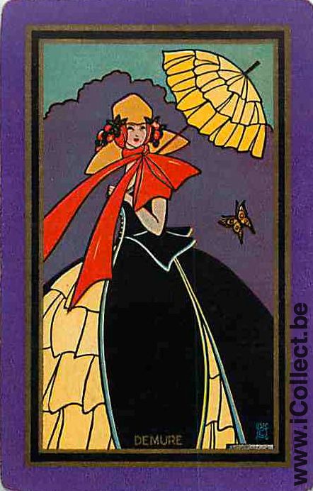 Single Swap Playing Cards People Woman Demure (PS15-29G)