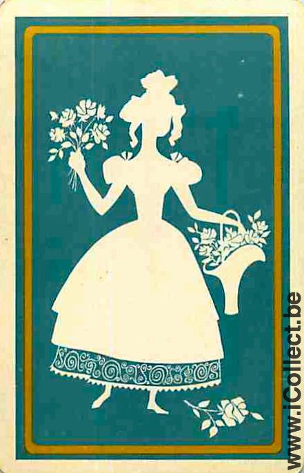Single Swap Playing Cards People Woman with Flowers (PS09-60B)