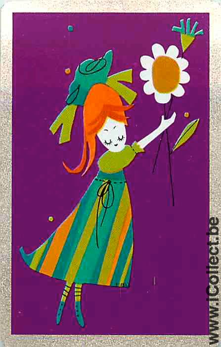Single Swap Playing Cards People Woman with Flower (PS07-50E)