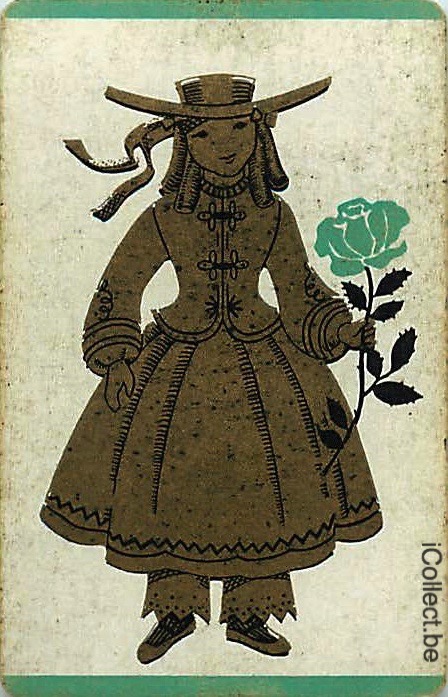 Single Swap Playing Cards People Woman with Hat (PS13-10G)