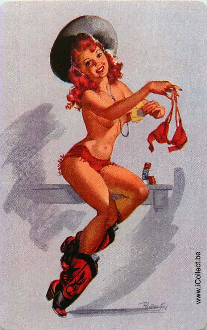 Single Swap Playing Cards People Pin-Up Cowboy (PS15-23G)