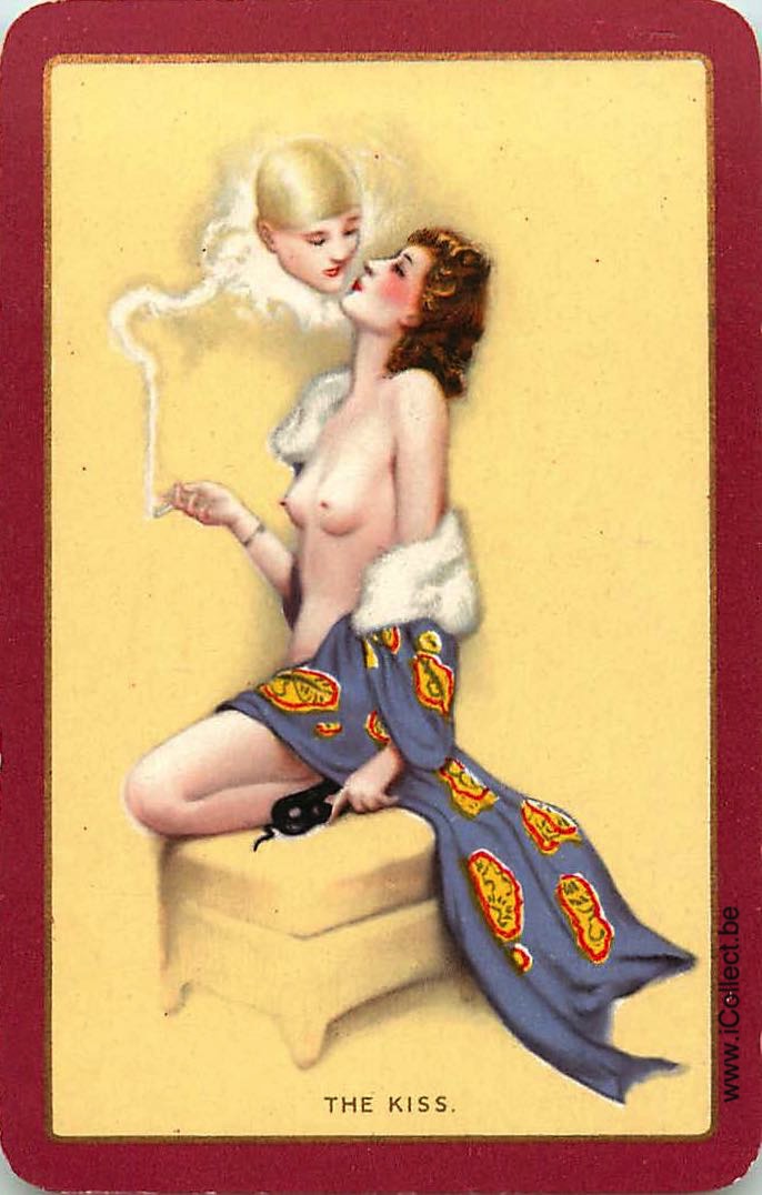 Single Swap Playing Cards People Pin-Up The Kiss (PS15-32A)