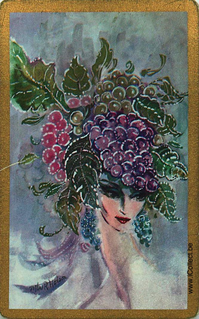 Single Swap Playing Cards People Woman Flowers Hat (PS11-09H)