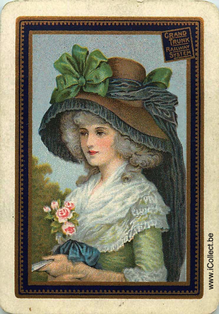 Single Swap Playing Cards People Woman Head (PS11-33I)