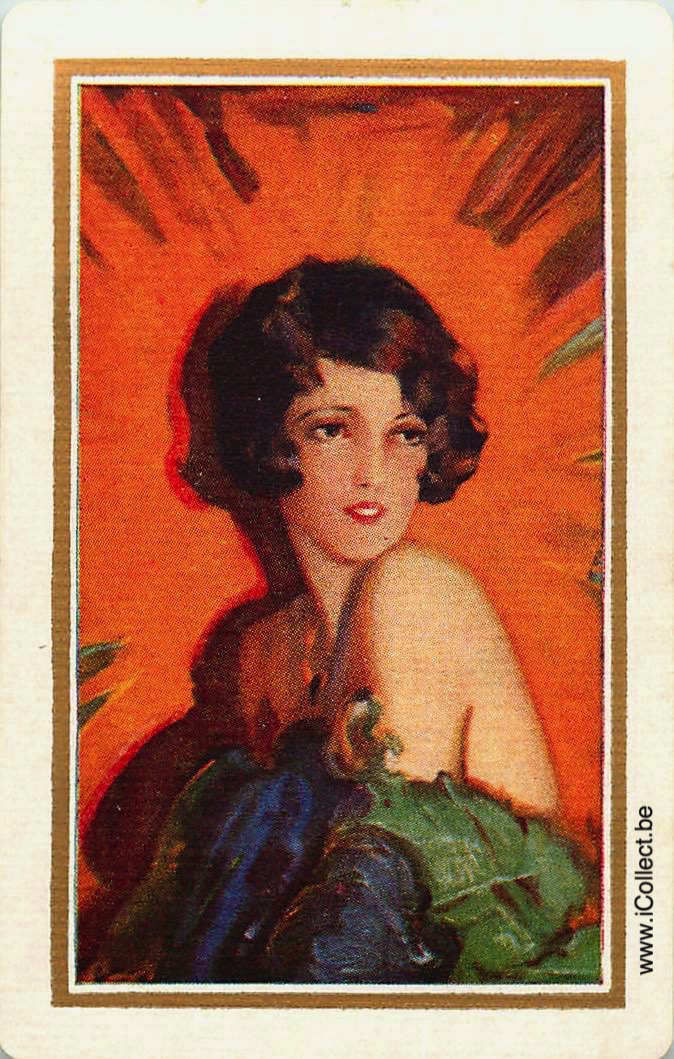 Single Swap Playing Cards People Woman Head (PS11-57B) - Click Image to Close