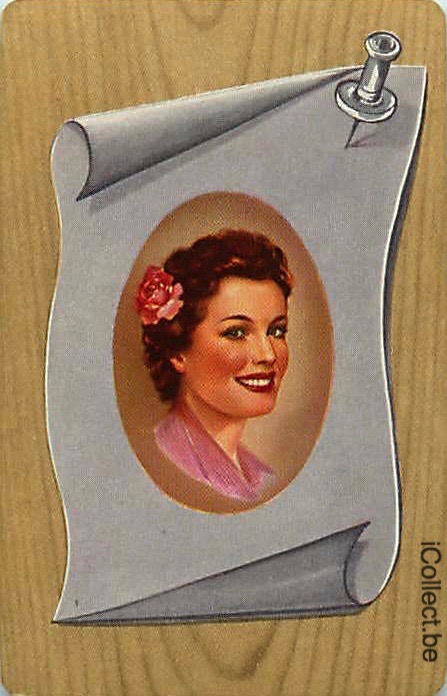 Single Swap Playing Cards People Vintage Woman Head (PS07-13B)