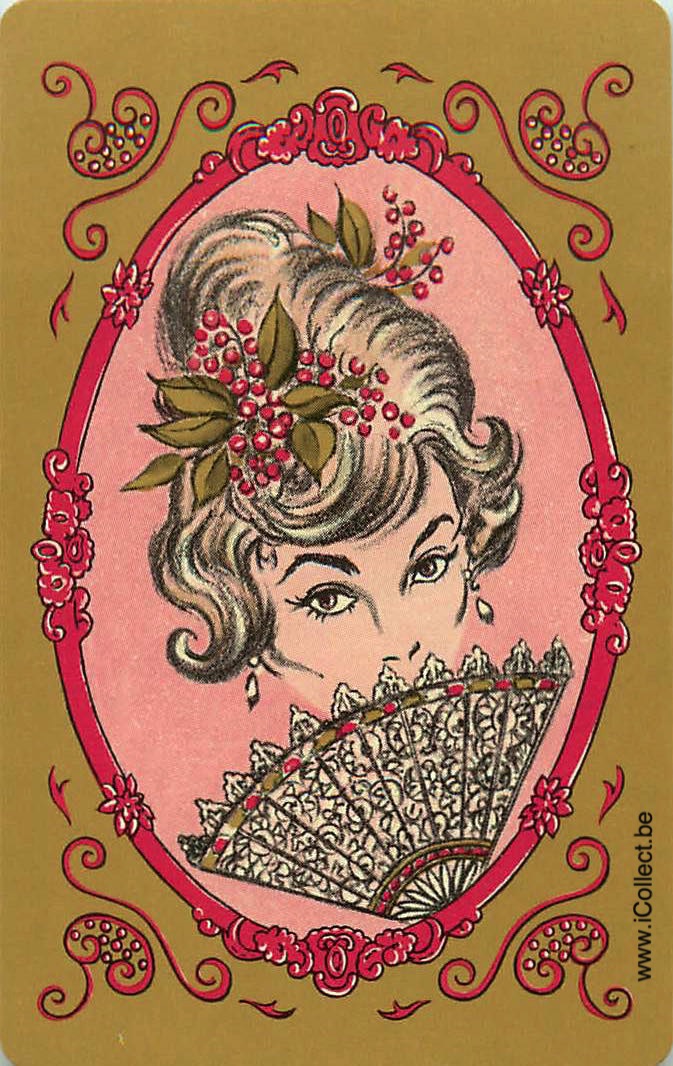 Single Swap Playing Cards People Woman Head (PS24-03I)