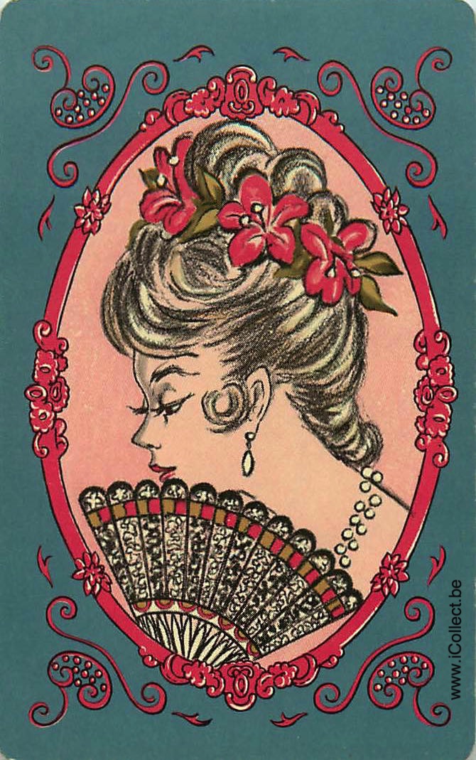 Single Swap Playing Cards People Woman Head (PS24-04A)