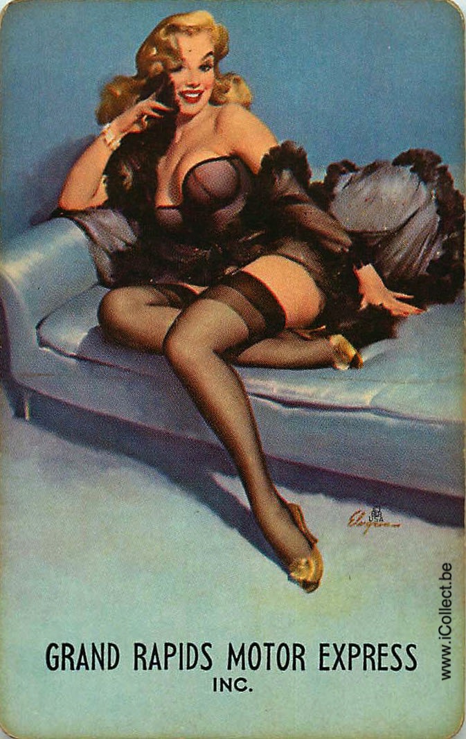 Single Swap Playing Cards People Pin-Up Elvgren (PS24-28F) - Click Image to Close